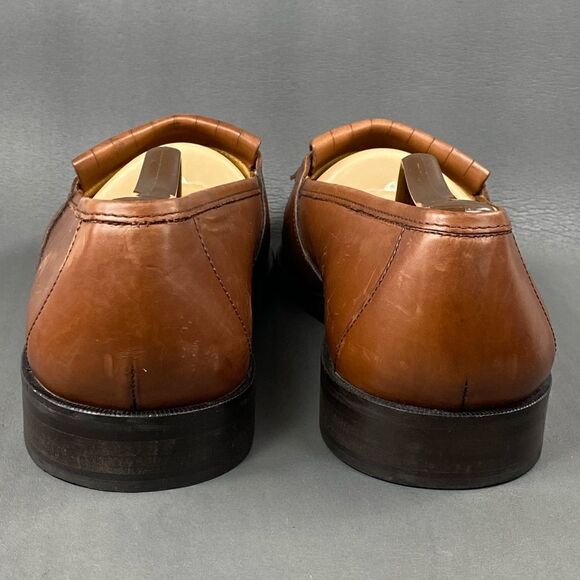 Johnston & Murphy Men’s Brown Hand Crafted Tassel Kiltie loafers size 9 W - Picture 2 of 9